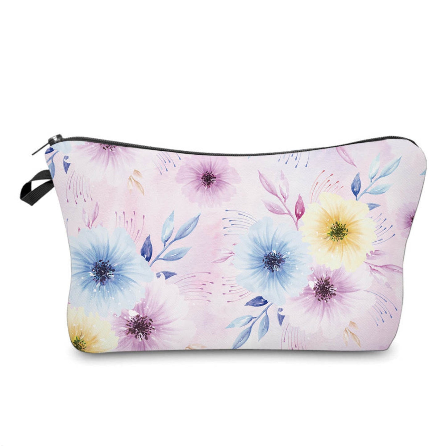 Pouch - Floral, Pink Purple Yellow Watercolor
