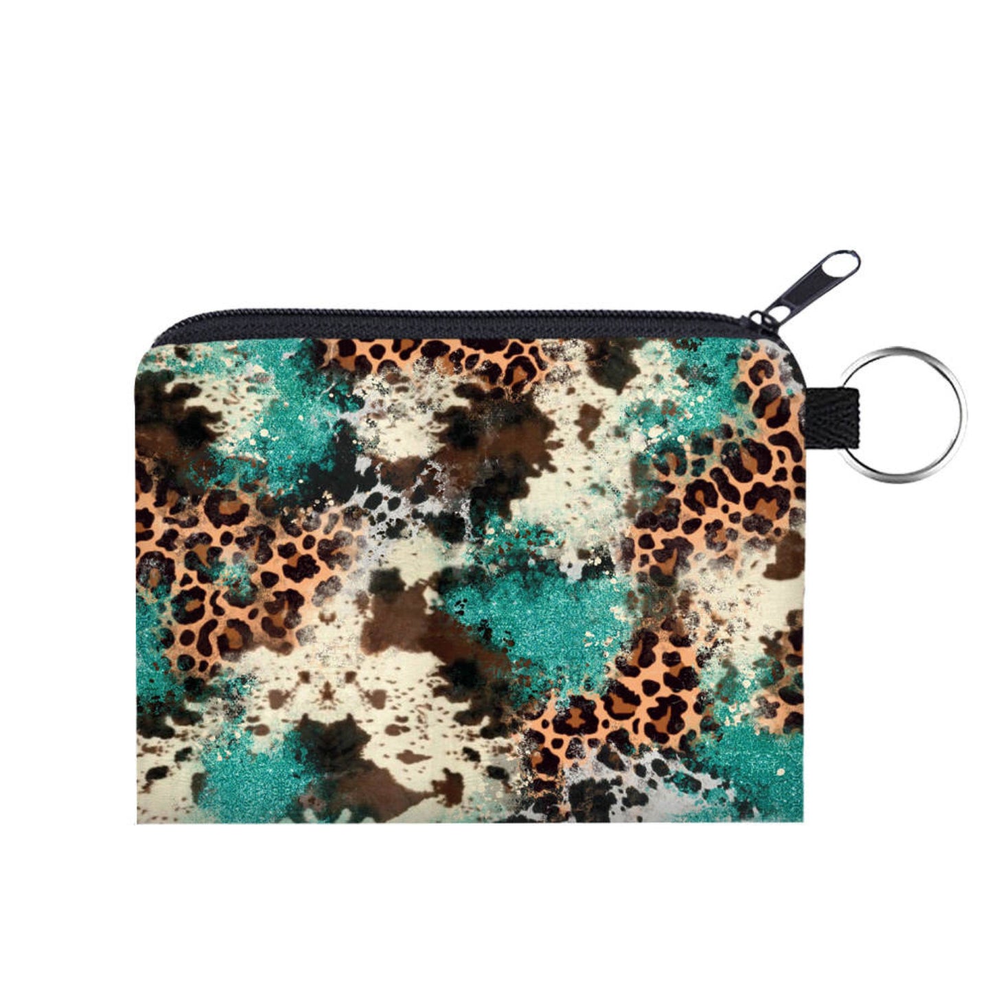 Mini Pouch - Animal Print Cow Blue