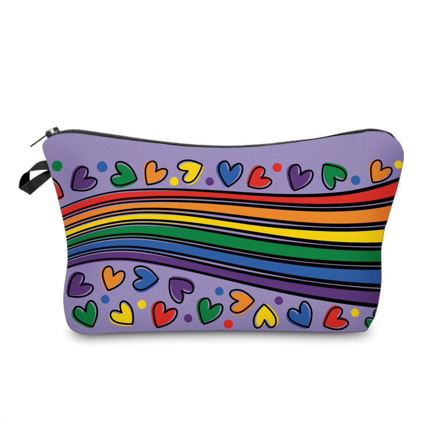 Pouch - Pride, Hearts Rainbow Purple